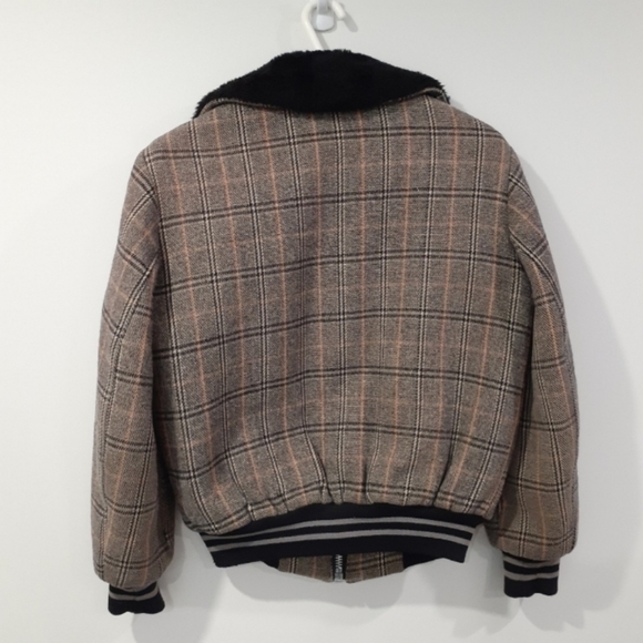 Vintage Wool Bomber Jacket with Fleece Collar - Picture 8 of 10